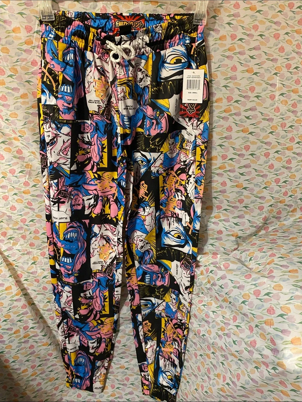 Colorful Comic Print Jogger Pants